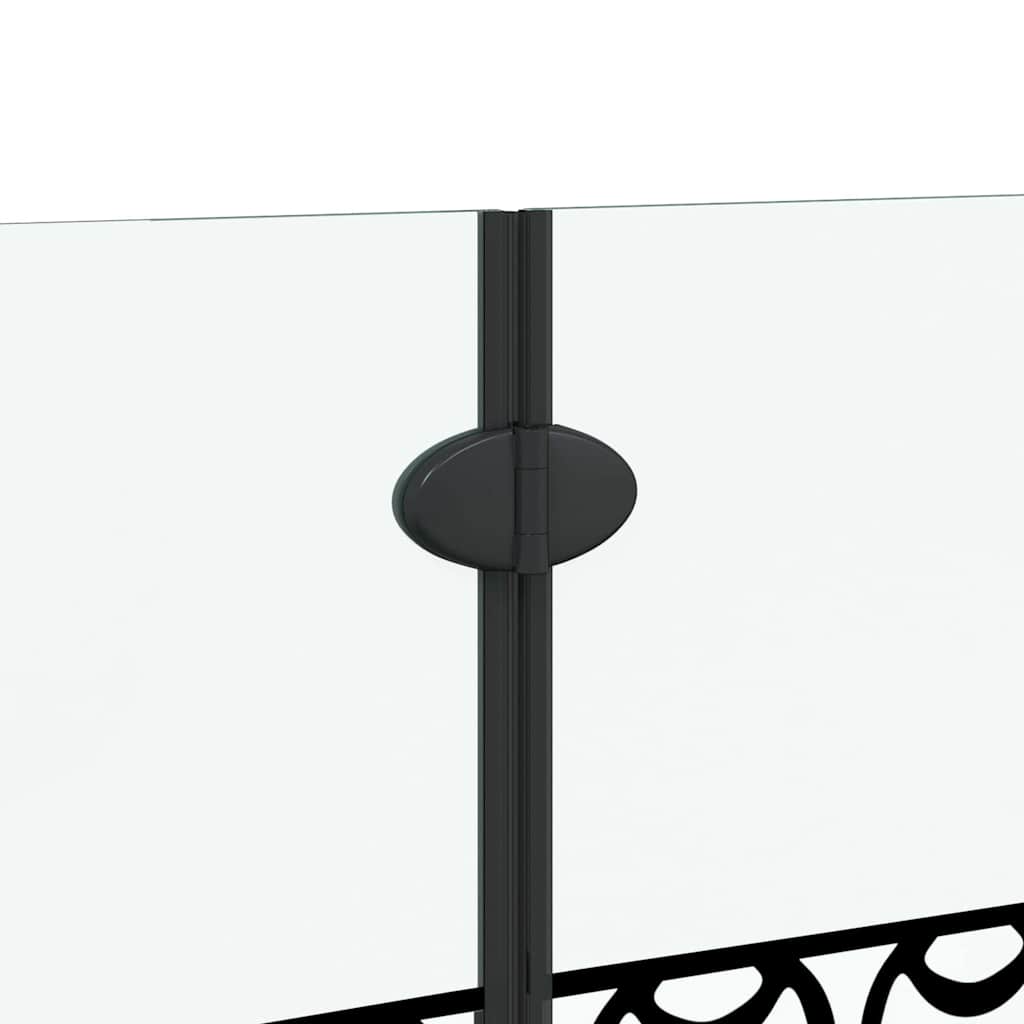 Douche Omhulsel Zwart En Transparant 130 X 130 Cm Gehard Glas