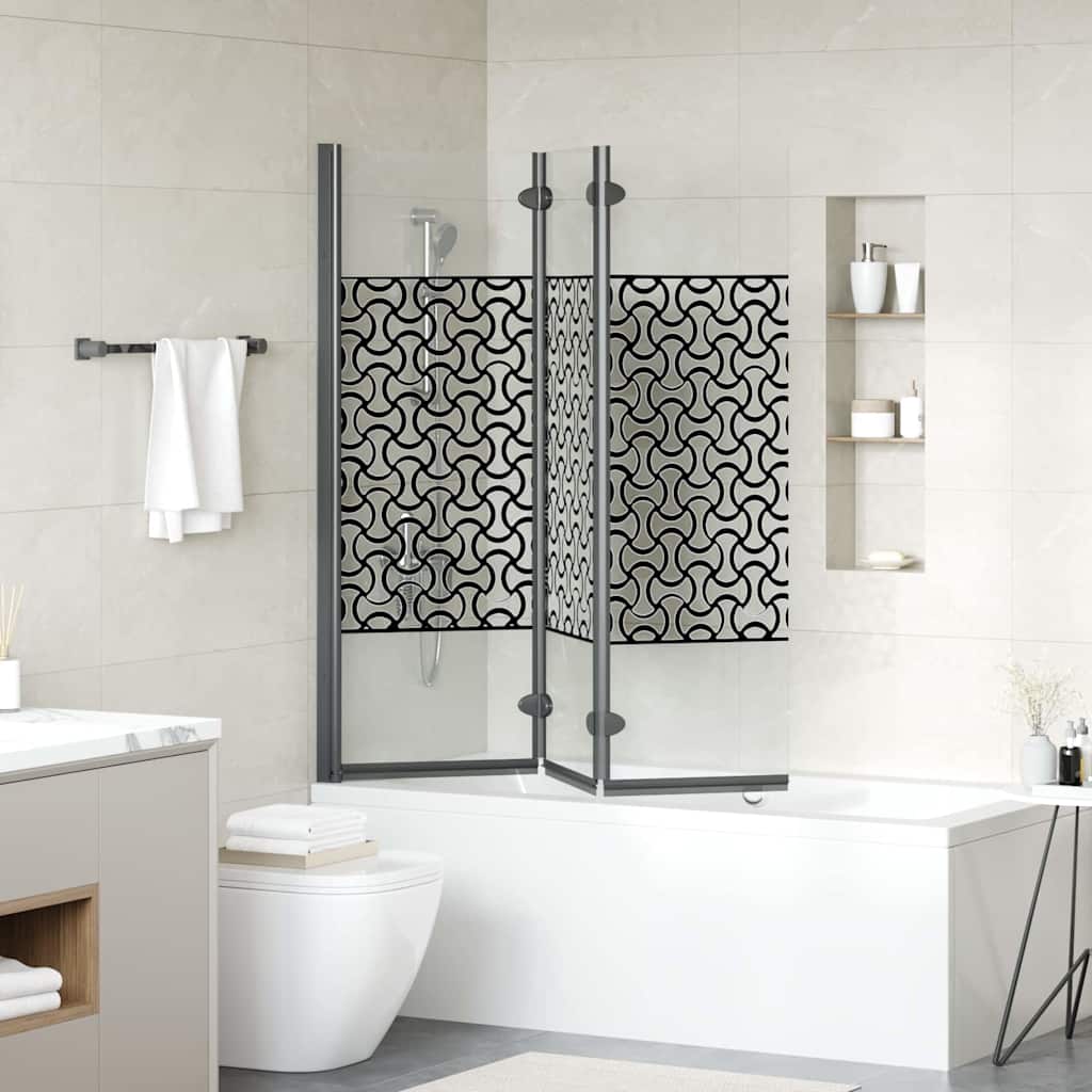 Douche Omhulsel Zwart En Transparant 130 X 130 Cm Gehard Glas