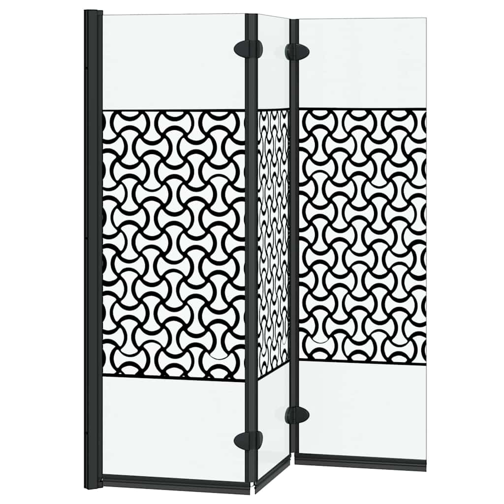 Douche Omhulsel Zwart En Transparant 130 X 130 Cm Gehard Glas