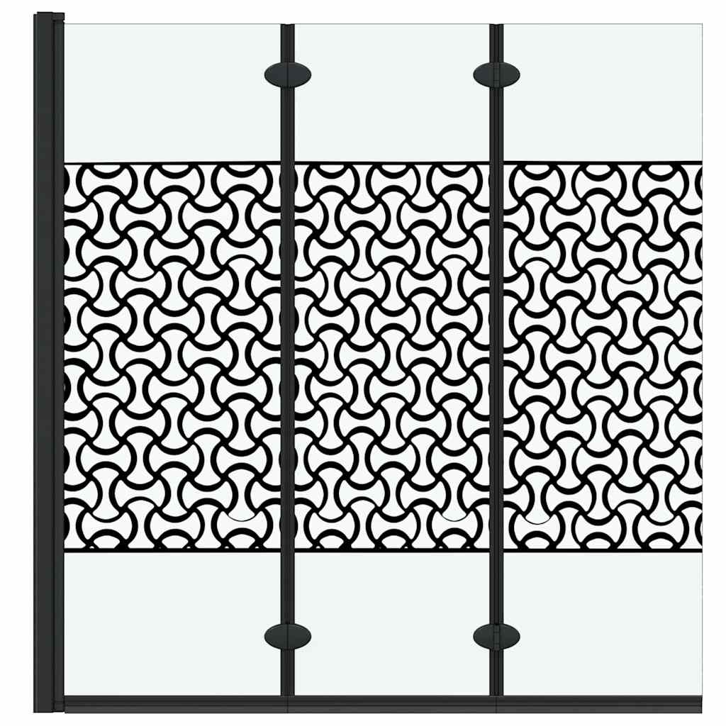 Douche Omhulsel Zwart En Transparant 130 X 130 Cm Gehard Glas