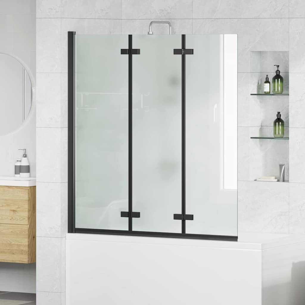 Opvouwbare Douchewand 130 X 138 Cm Esg-Glas En Aluminium