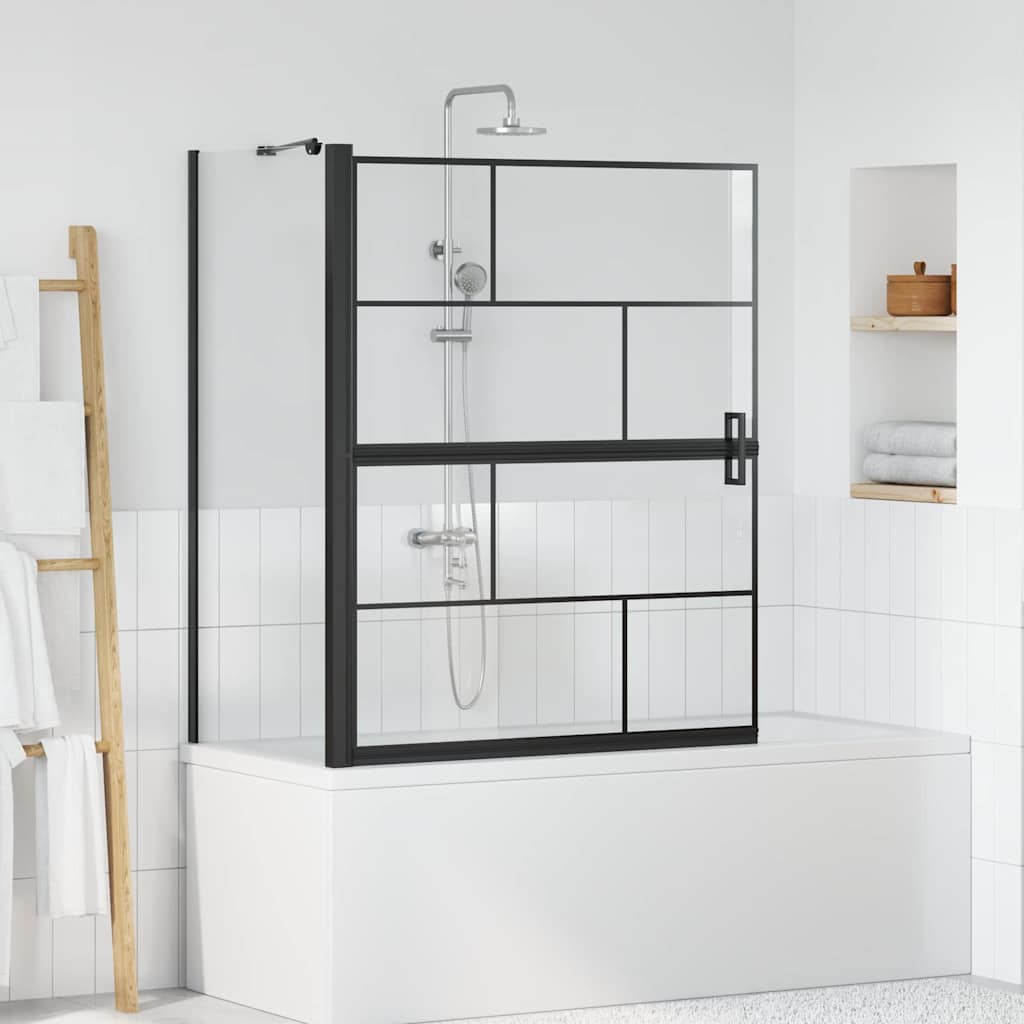 Bad Douchescreen Zwart En Transparant 80 X 68 X 128 Cm