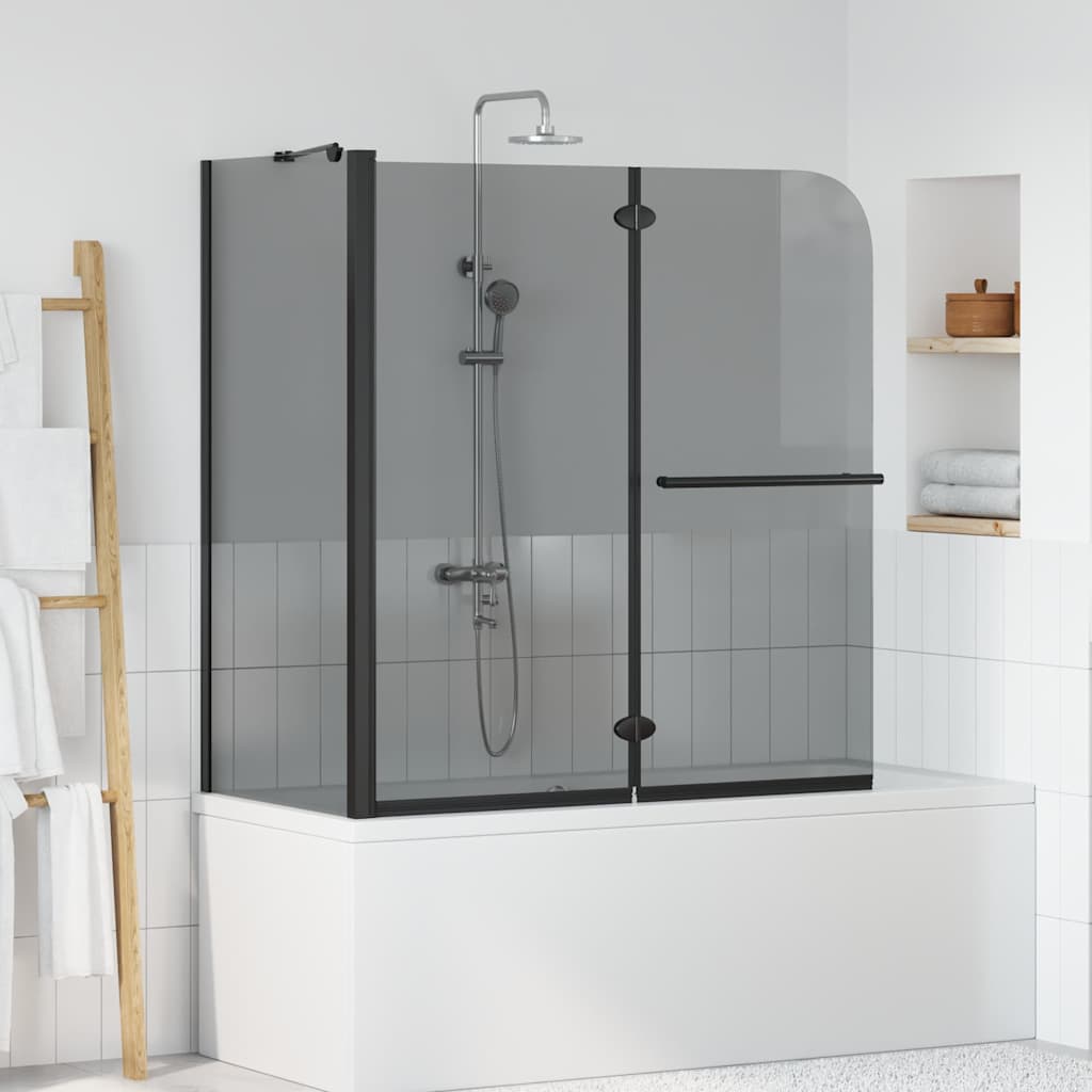 Douche Klapwand 120X68X130 Cm Esg Zwart