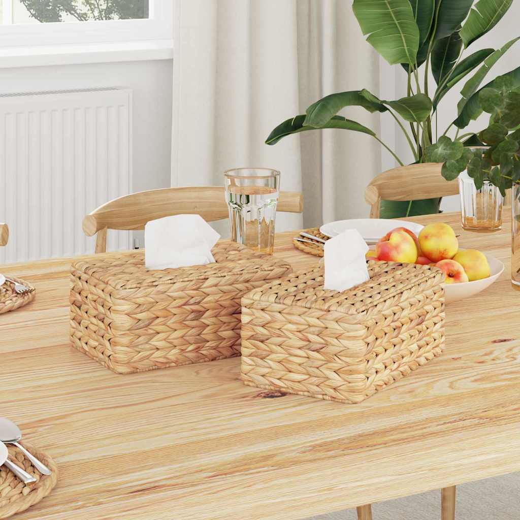 Tissueboxhoezen 2 St Waterhyacint 27.5 X 16.5 X 14 Cm Naturel