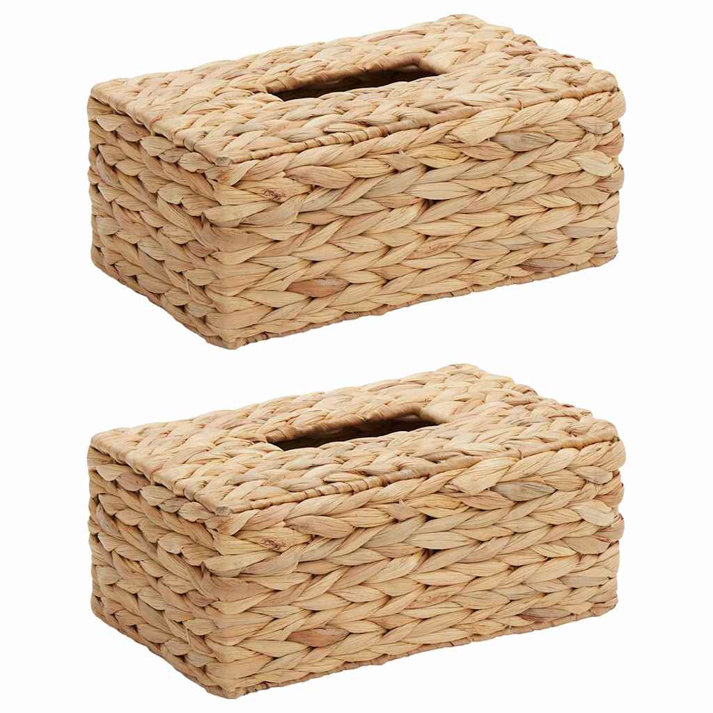 Tissueboxhoezen 2 St Waterhyacint 27.5 X 16.5 X 14 Cm Naturel
