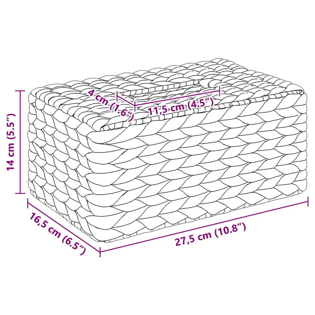 Tissueboxhoezen 2 St Waterhyacint 27.5 X 16.5 X 14 Cm Naturel