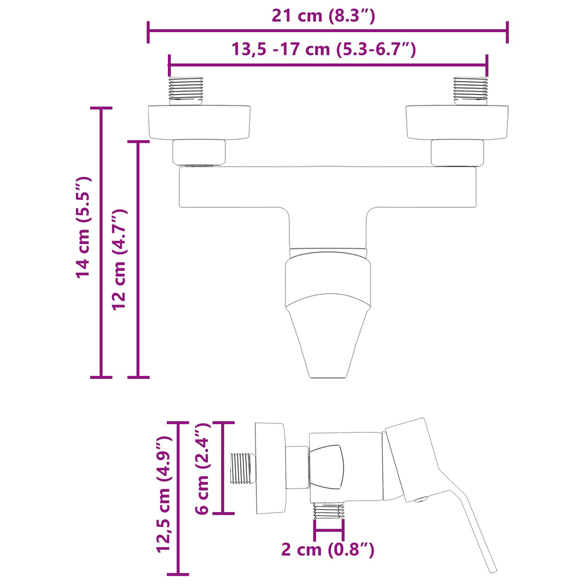 Douchemengkraan G 1 / 2 Inch Messing