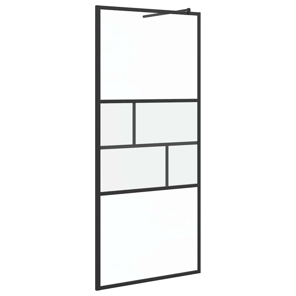 Inloop Douche Wand 90 X 195 X 0,5 Cm Glas En Aluminium