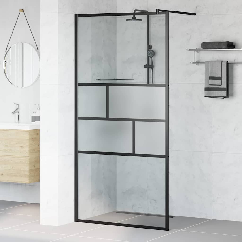 Inloop Douche Wand 100 X 195 X 0,5 Cm Glas En Aluminium