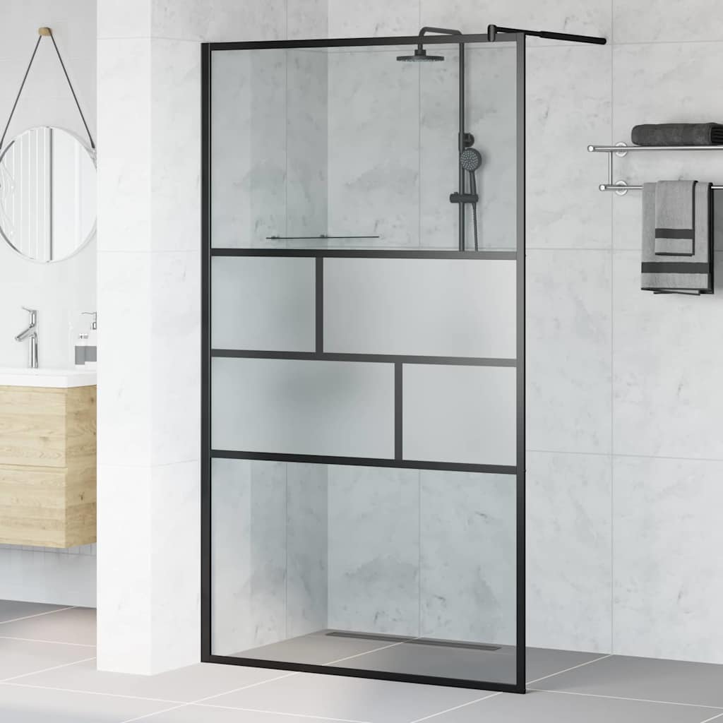 Inloop Douche Wand 115 X 195 X 0,5 Cm Glas En Aluminium
