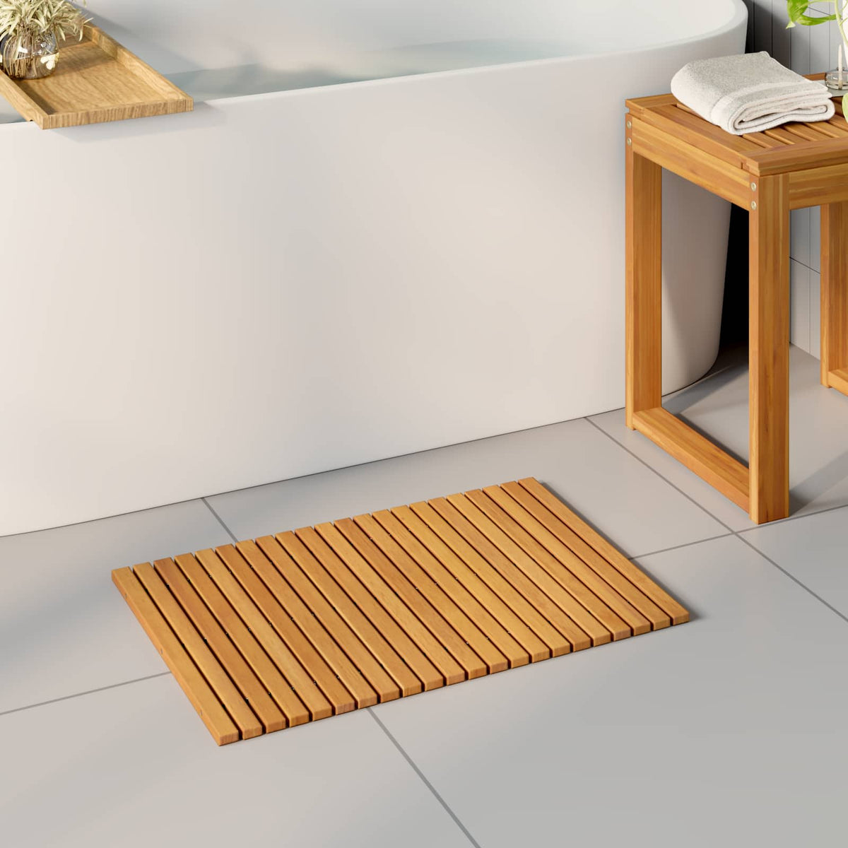 Badmat Naturel Massief Acaciahout