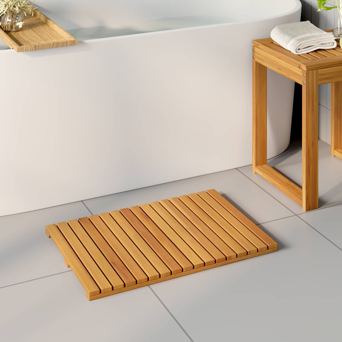 Badmat 2 St Naturel Massief Acaciahout