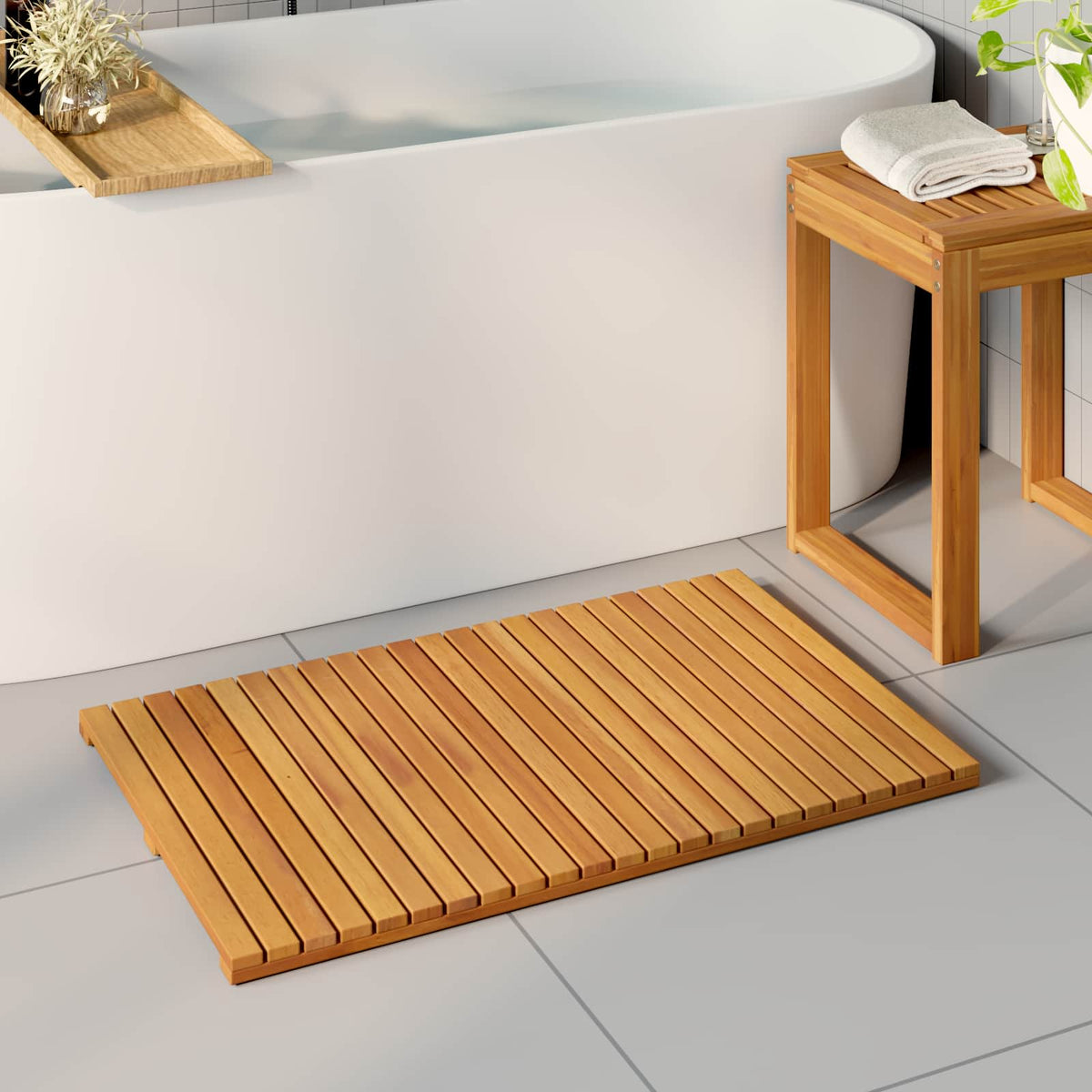 Badmat 2 St Naturel Massief Acaciahout