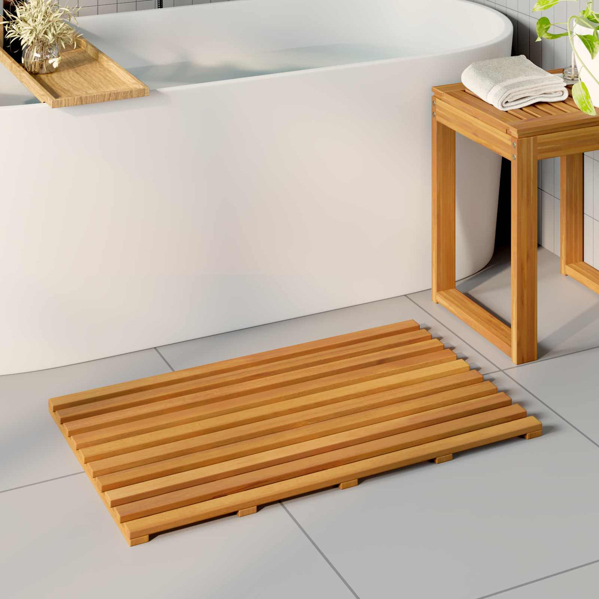 Badmat 2 St Naturel Massief Acaciahout
