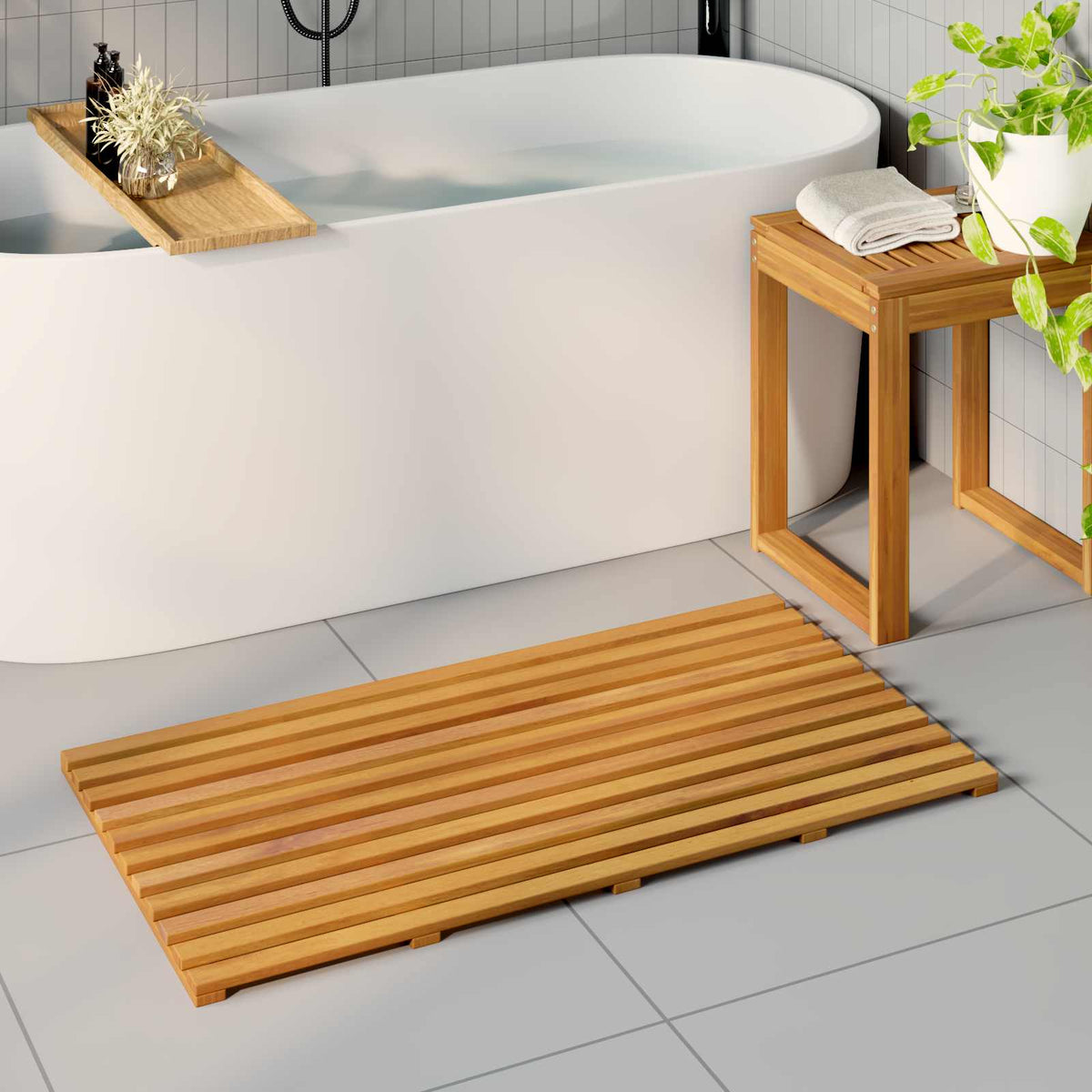Badmat 2 St Naturel Massief Acaciahout