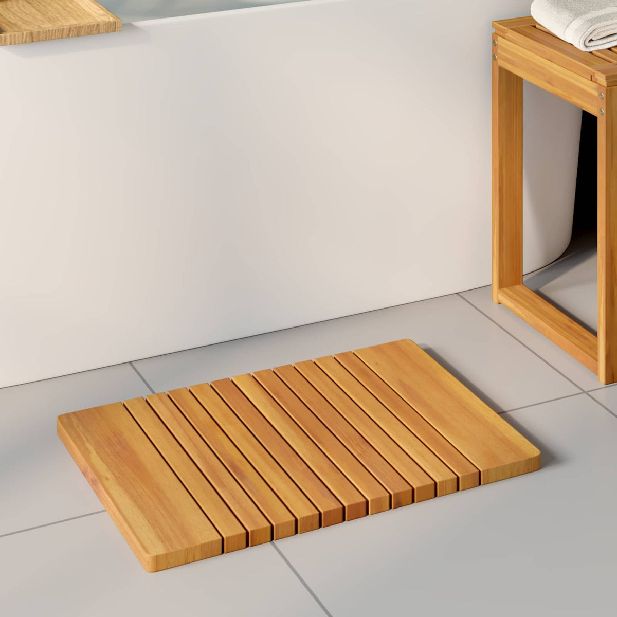 Badmat Naturel Massief Acaciahout