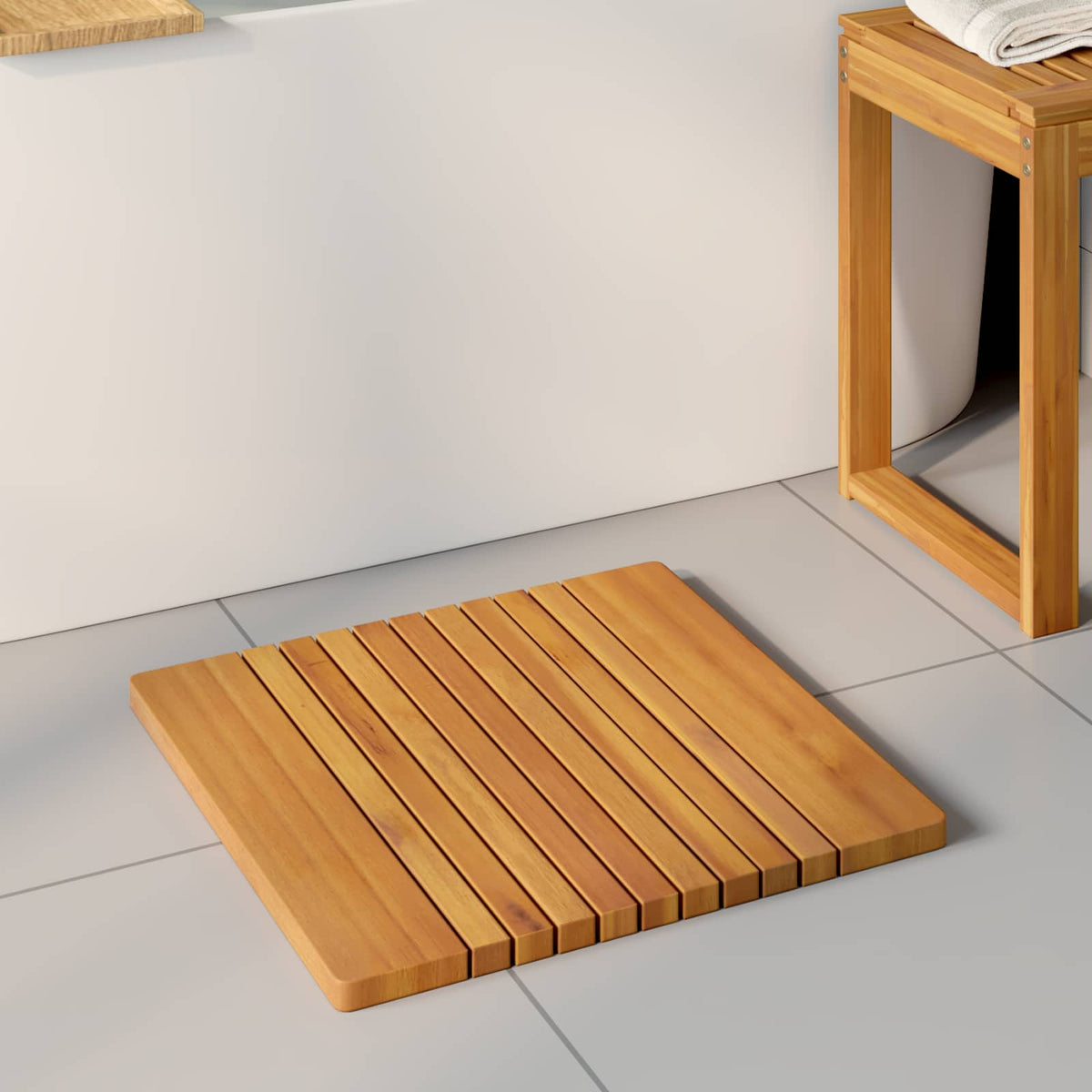 Badmat Naturel Massief Acaciahout