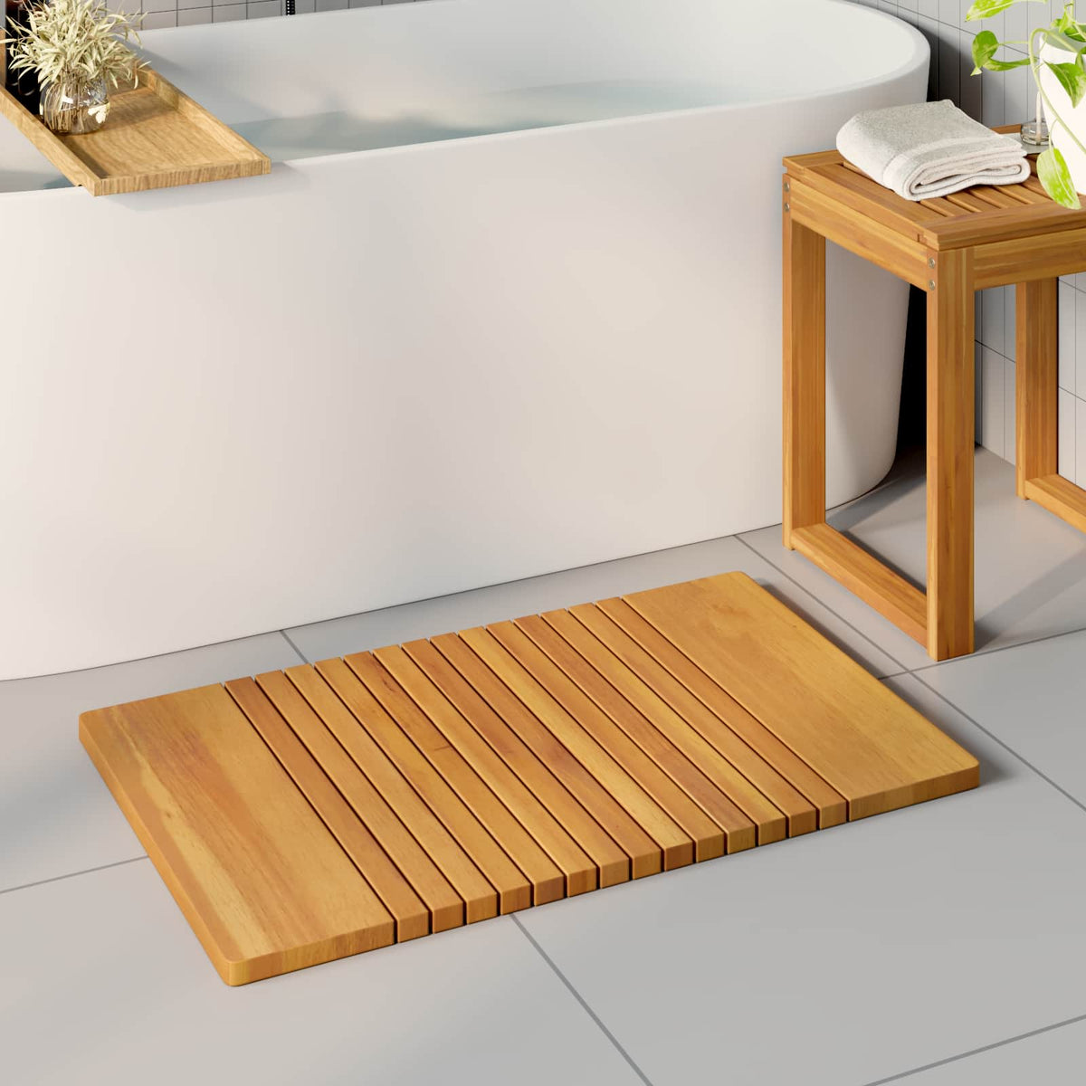 Badmat Naturel Massief Acaciahout