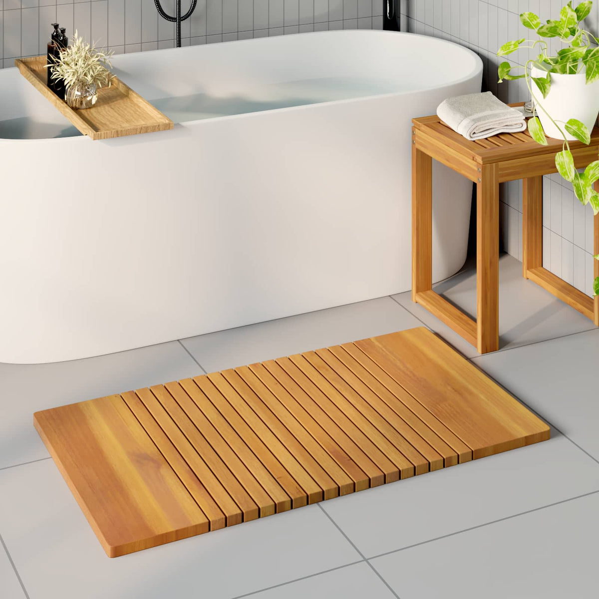 Badmat Naturel Massief Acaciahout