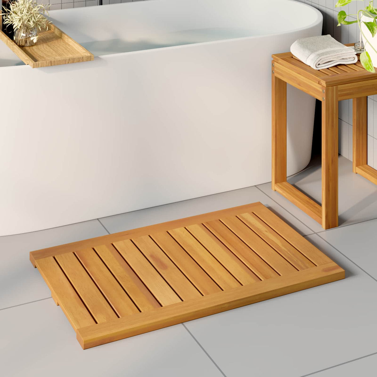 Badmat 2 St Naturel Massief Acaciahout