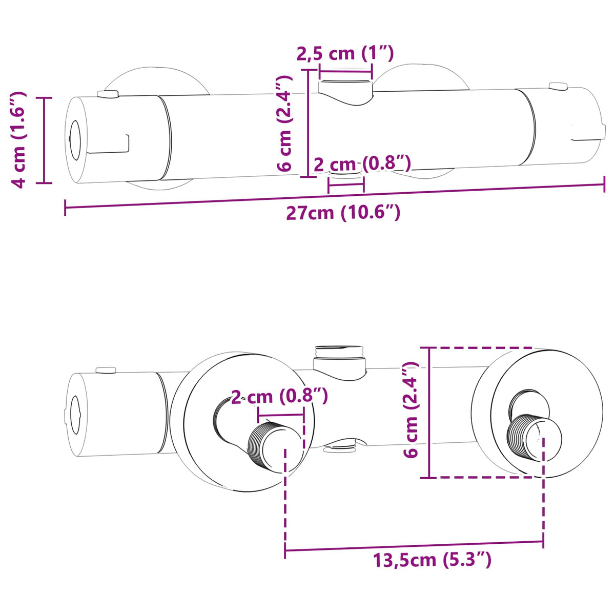 Thermostatische Douchemixer Rvs 201 27 X 8 X 6 Cm