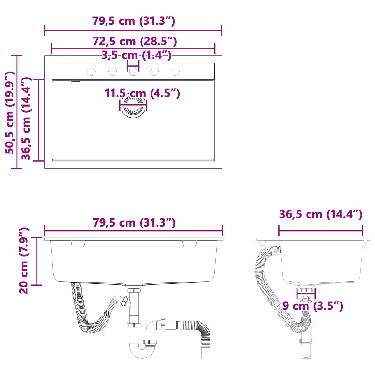 Wasbak Graniet
