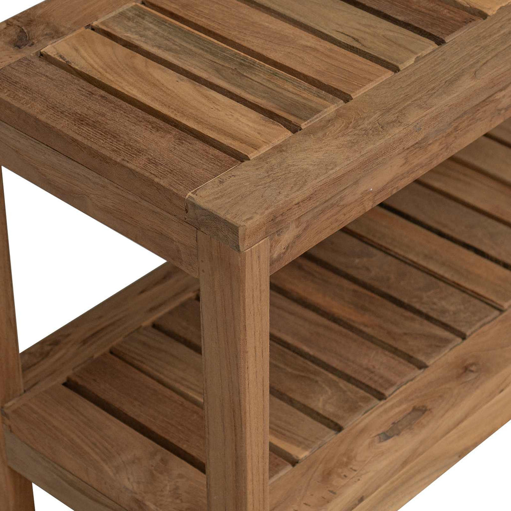 Badkamer Bijzettafel Naturel 60 X 30 X 45 Cm Massief Teakhout