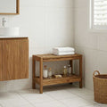 Badkamer Bijzettafel Naturel 60 X 30 X 45 Cm Massief Teakhout