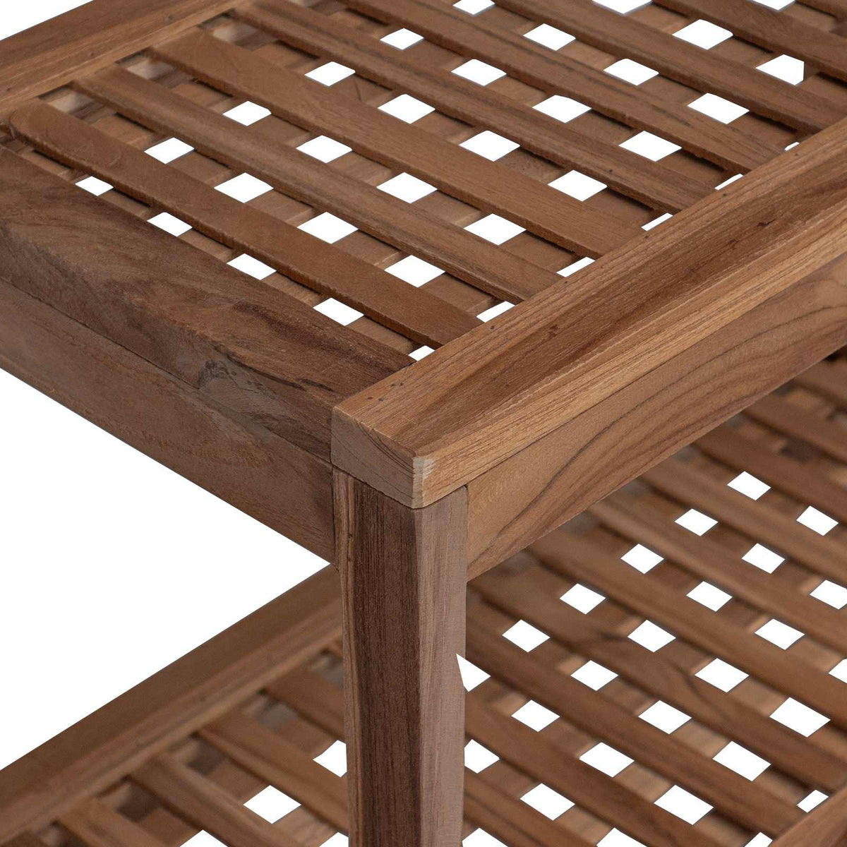 Badkamer Bijzettafel Naturel 60 X 30 X 45 Cm Massief Teakhout