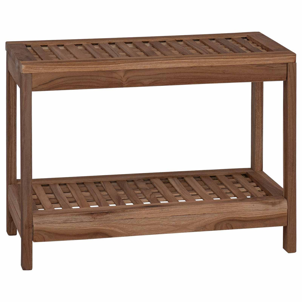 Badkamer Bijzettafel Naturel 60 X 30 X 45 Cm Massief Teakhout