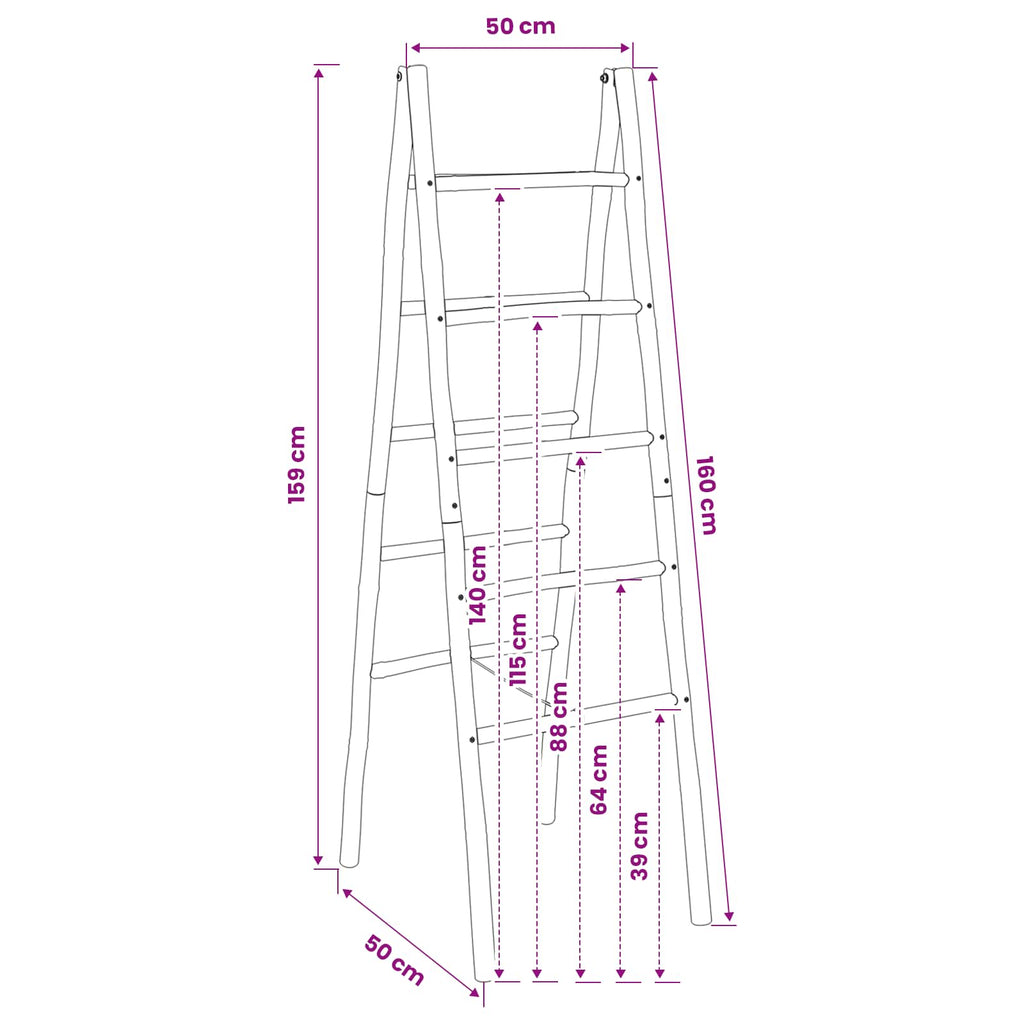 Dubbele Handdoekladder Bamboe