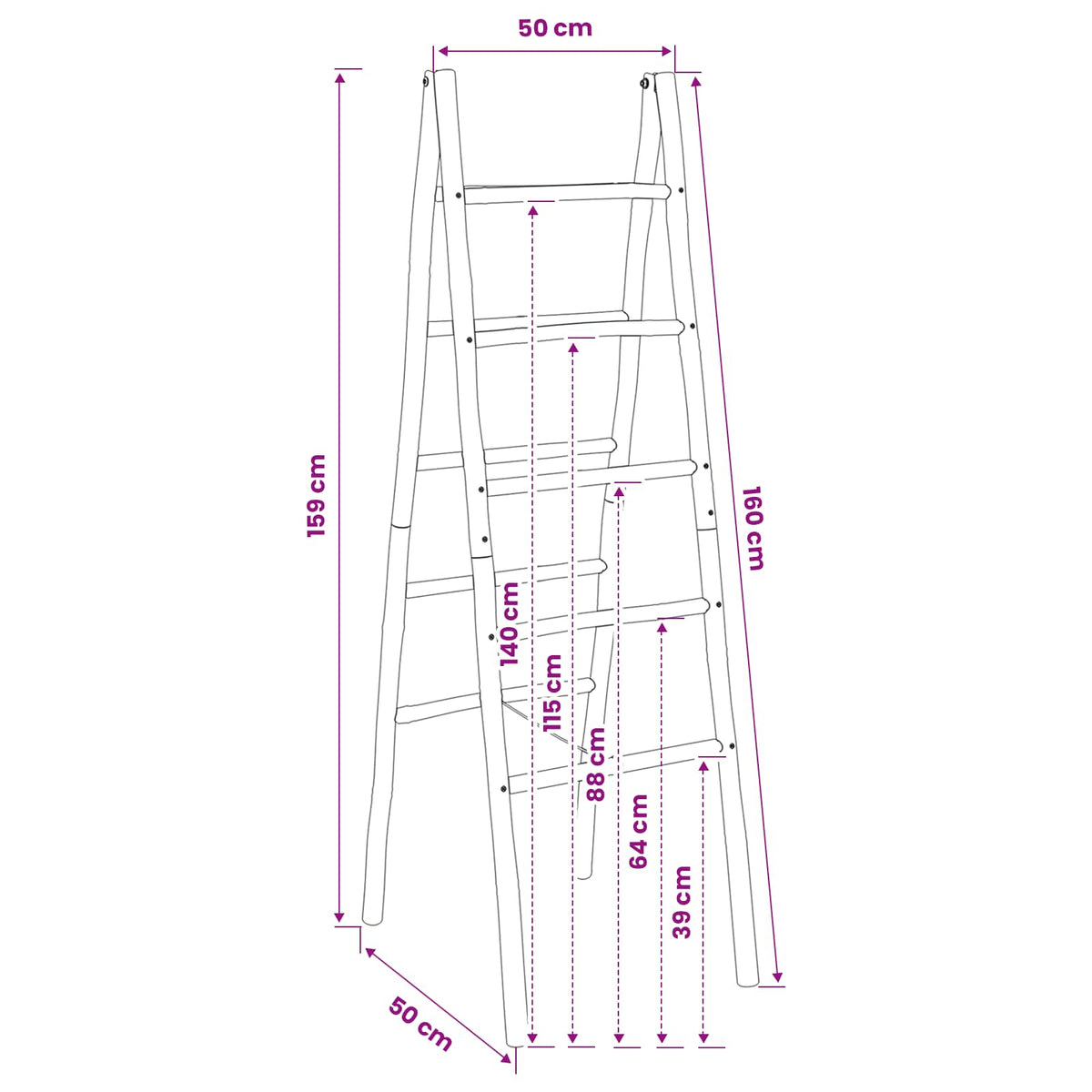 Dubbele Handdoekladder Bamboe