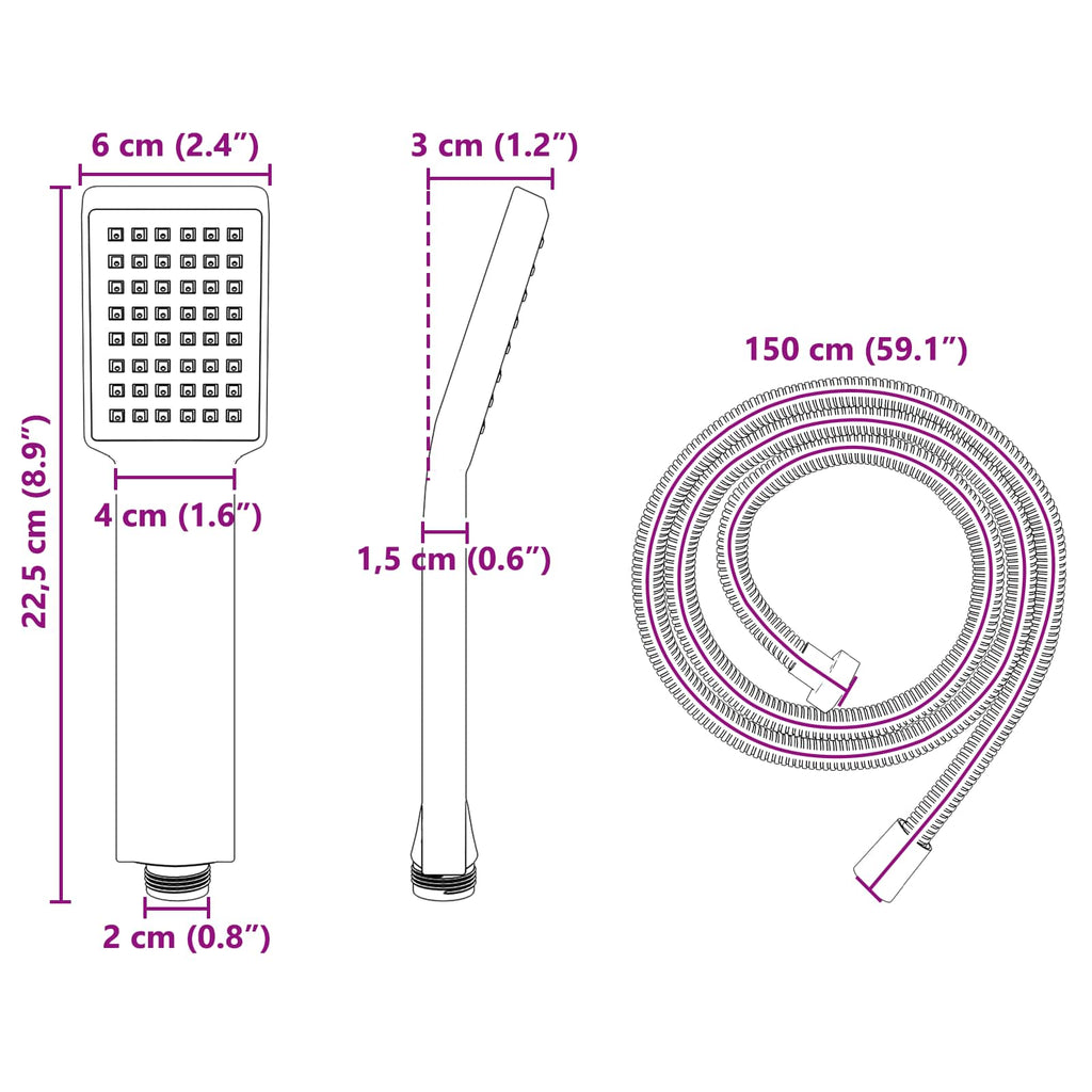 Doucheset 150 Cm Roestvrij Staal