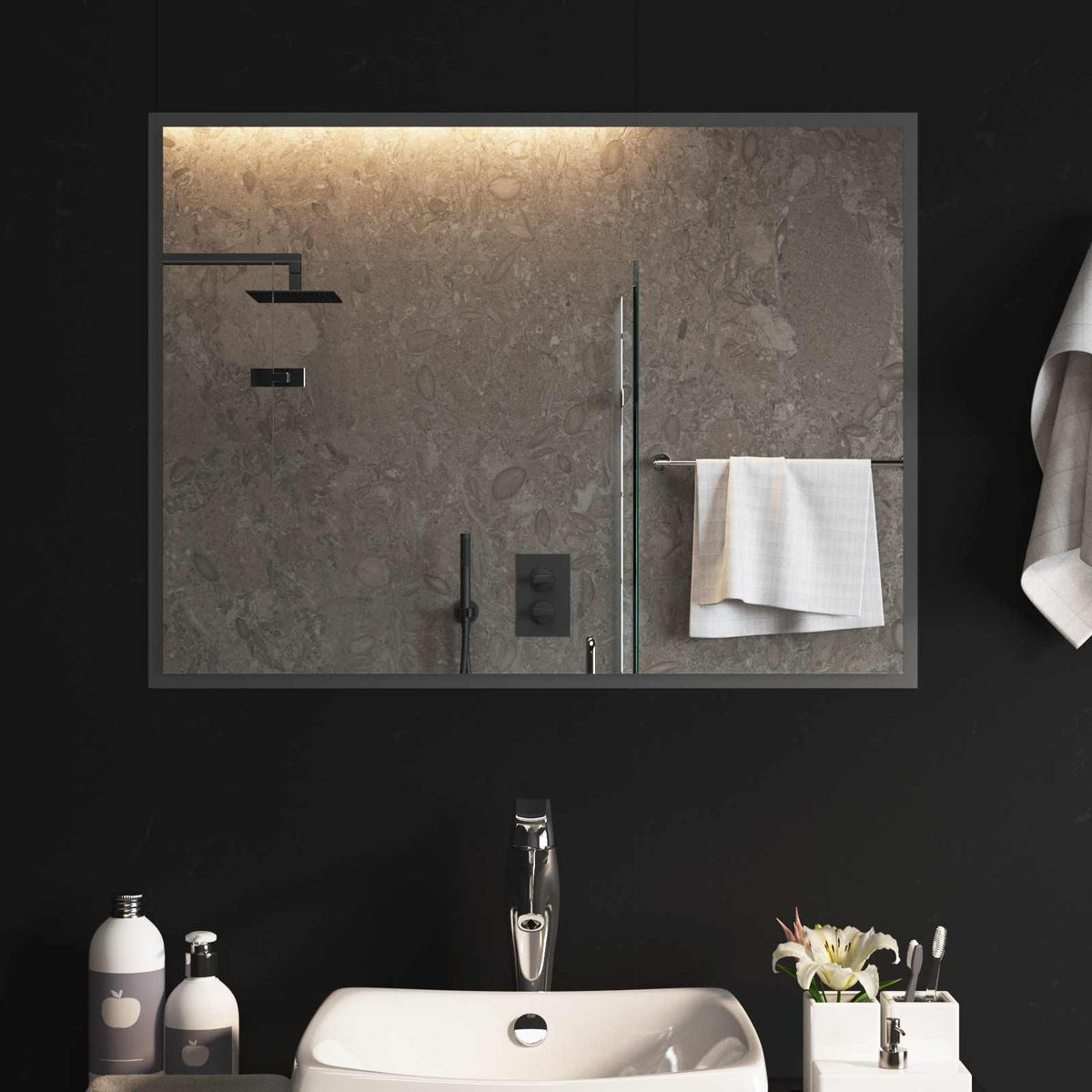 Led Badkamer Spiegel Transparant Gehard Glas