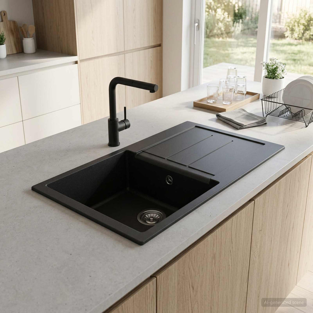 Enkele Keukenspoelbak Graniet 78 X 50 X 20 Cm