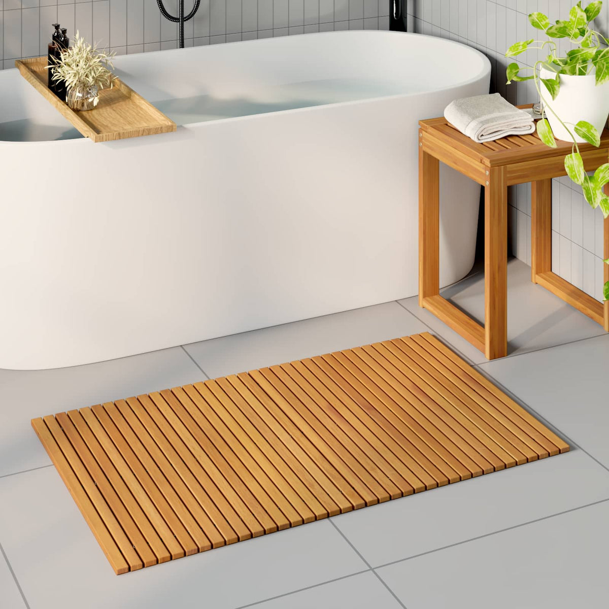 Badmat 2 St Naturel Massief Acaciahout